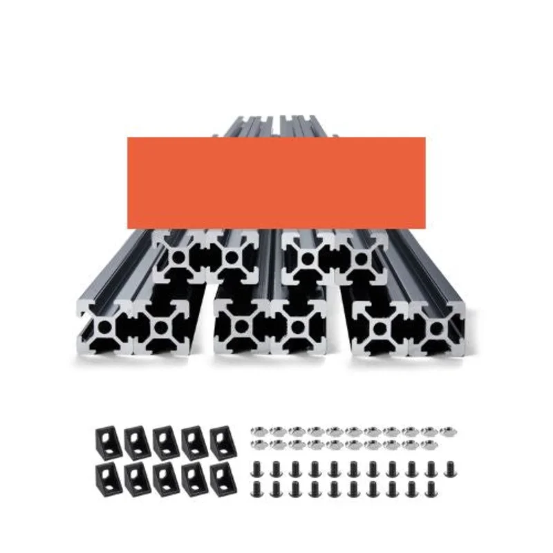 0.19 In Aluminum Extrusion Anodized Linear Rail 1200mm 2020-120-10 (Pack of 10)