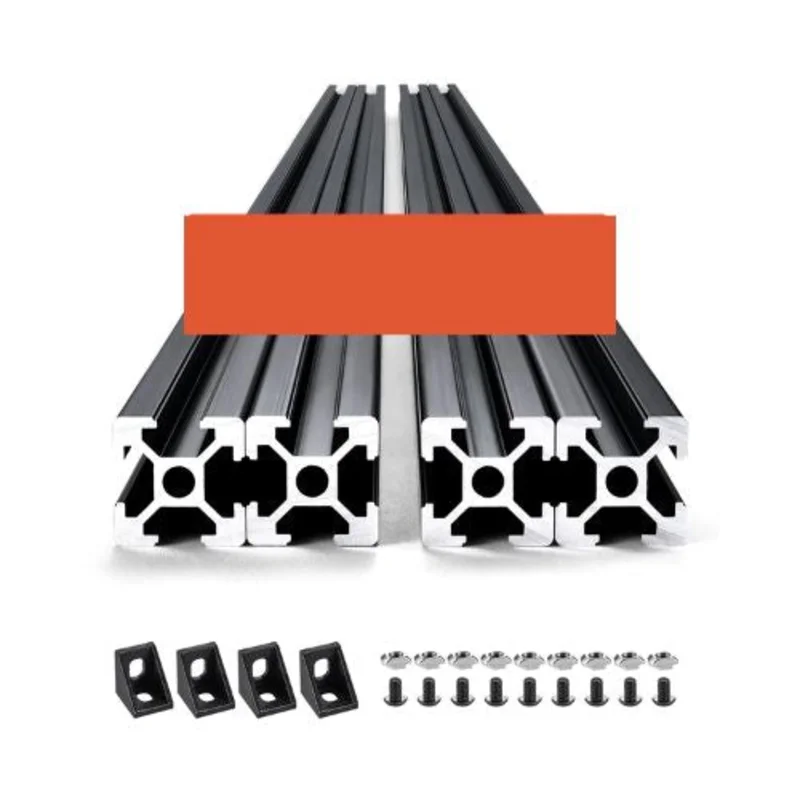 0.19 In Aluminum Extrusion Anodized Linear Rail T Slot 1200 mm 2020-120-4 (Pack of 4)