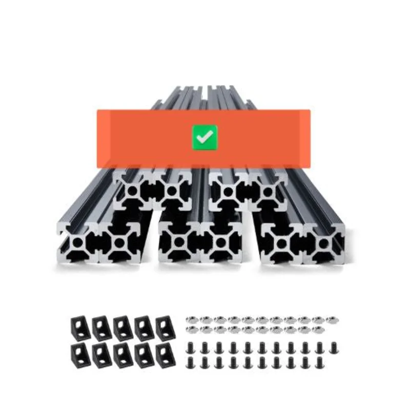 0.19 Inch T Slot Aluminum Extrusion Anodized Linear Rail 1000 mm 2020-100-10 ( Pack of 10)