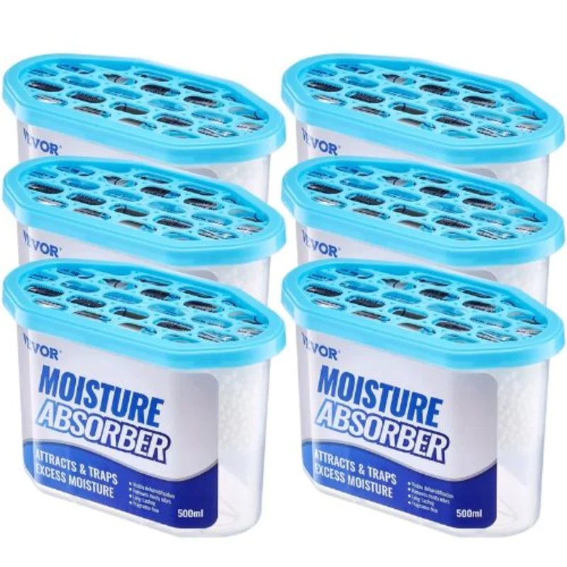 0.8 oz Humidity Absorber Boxes Fragrance Free Dehumidifier Attracts Extra Moisture from Your Bathroom (Packs of 6)