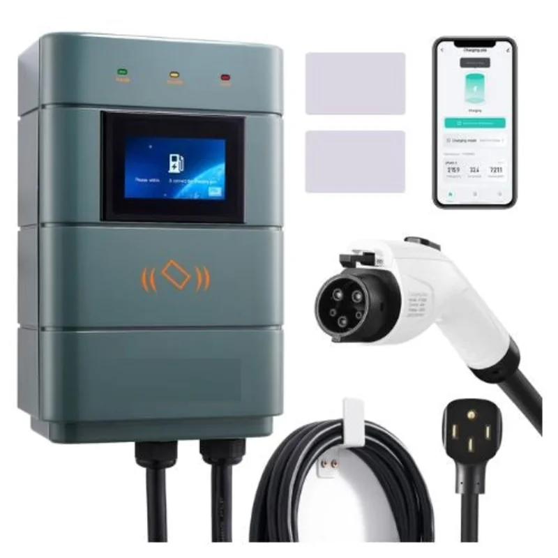 048A Adjustable 11.5kW 240V NEMA 6-50 Plug Smart WiFi Electric Vehicle Charger with 24FT TPE Cable