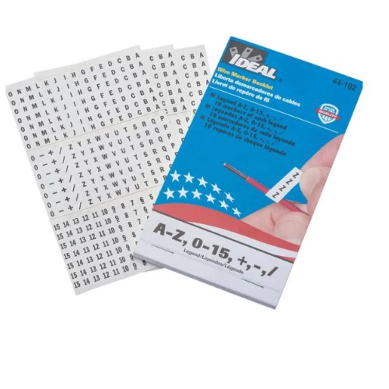 1-1/2 in L x 1/4 in W Pre-Printed Wire Marker Booklet 44-102
