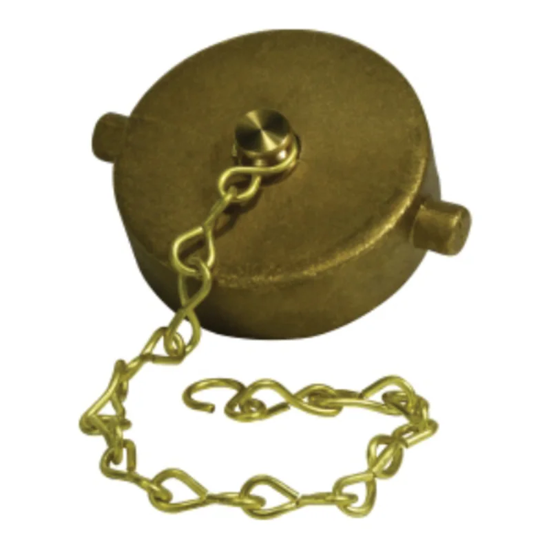 1-1/2 Inch Female NST Fire Hose Cap with Chain Brass 444060