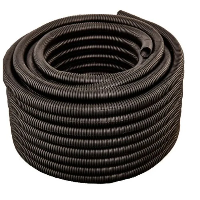 1 1/2 Inch Flexible PVC Split Tubing Corrugated Black 100FT