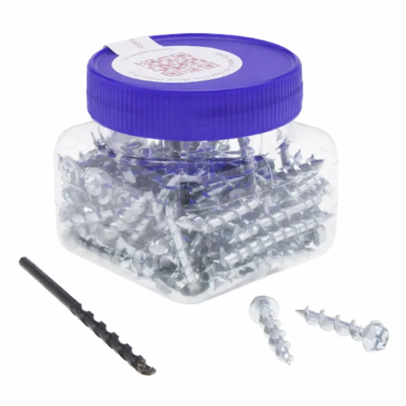 1-1/4 Inch Combo Hex Washer Head Phillips Drive Kit Steel Zinc with 3/16 Inch Drill Bit MWDH114J (Pack of 100)