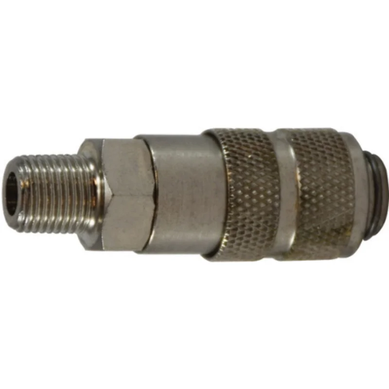 1-1/8 Inch MIP Quick Disconnect Mini Type Coupler Chrome Plated Brass 28605