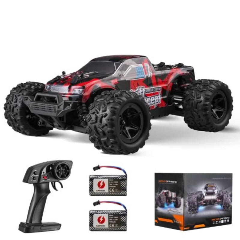1:18 Scale RC Car 4WD Off-Road Monster Truck 45 Wheelie 36 km/h 2 Batteries for Kids 8+