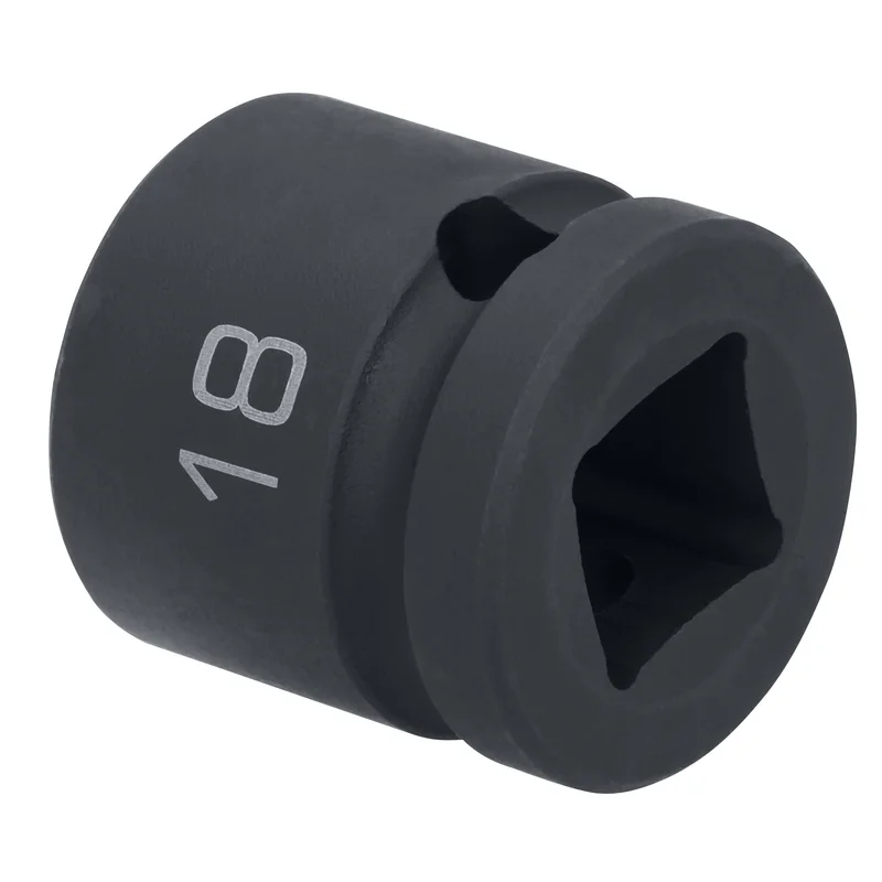 1/2" Drive 6 pt. Stubby Impact Socket - 18mm
