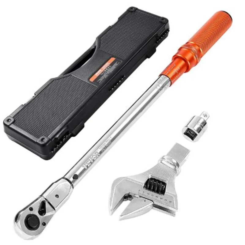 1/2 In Adjustable Torque Wrench Set with Adapters Extension HGKN120035