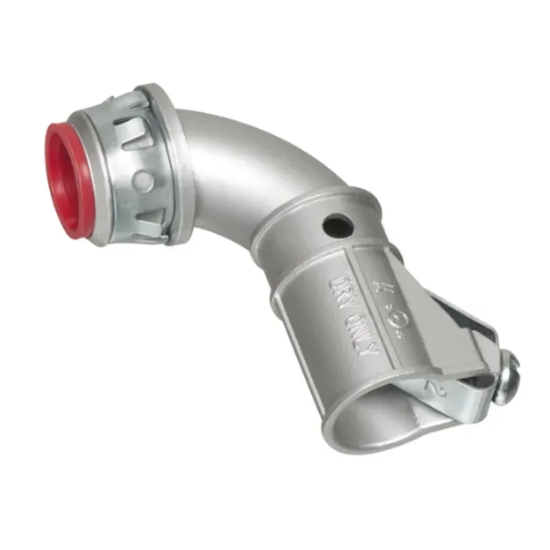 1/2 Inch 1-Piece Cable Connector With Insulated Throat and 90 deg Clip 3810900AST
