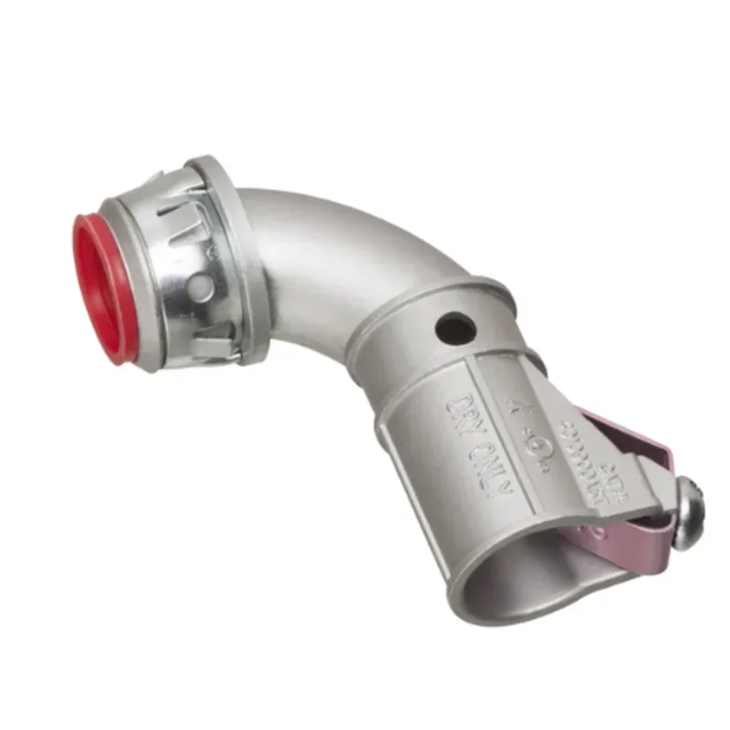 1/2 Inch 1-Piece Cable Connector With Insulated Throat and 90 deg Clip 4010900AST