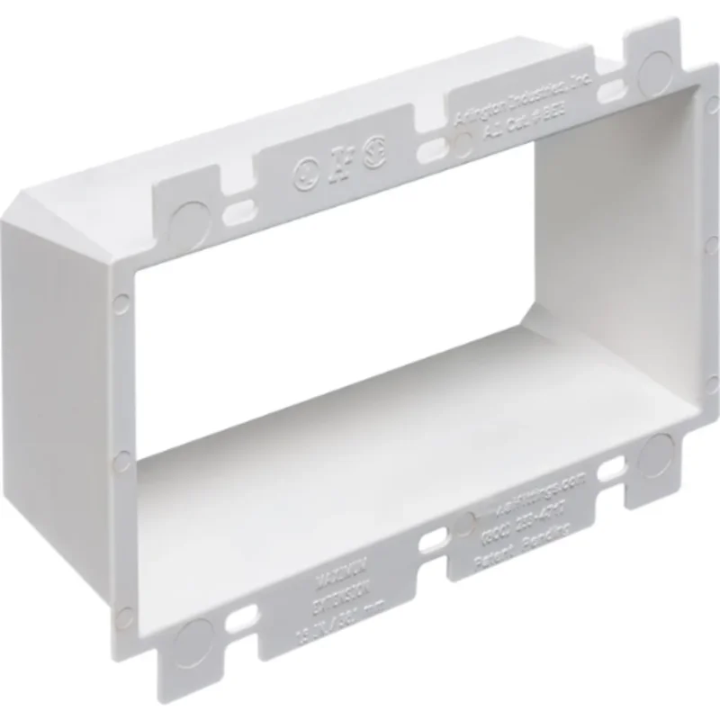 1/2 Inch 4 Gang Non Metallic Electrical Box Extender for Recessed Boxes BE4