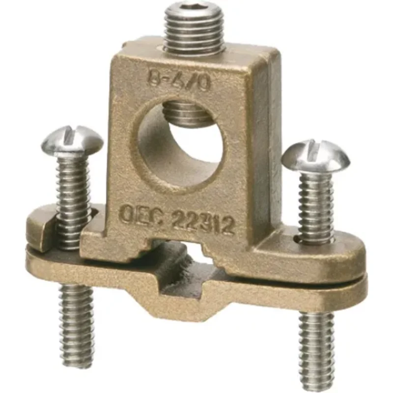 1/2 Inch Bare Wire Ground Clamp With Box Style Lug Conductor 718DB