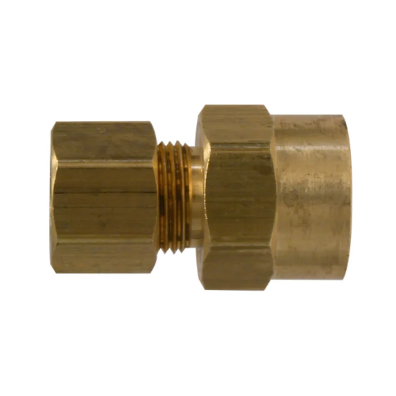 1/2 Inch Compression 1/2 Inch Tank Coupling Female NPTF Brass 18159T