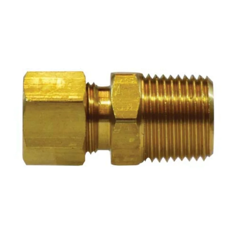 1/2 Inch Compression 3/8 Inch Male NPTF Brass Light Pattern Adapter 00068-0806
