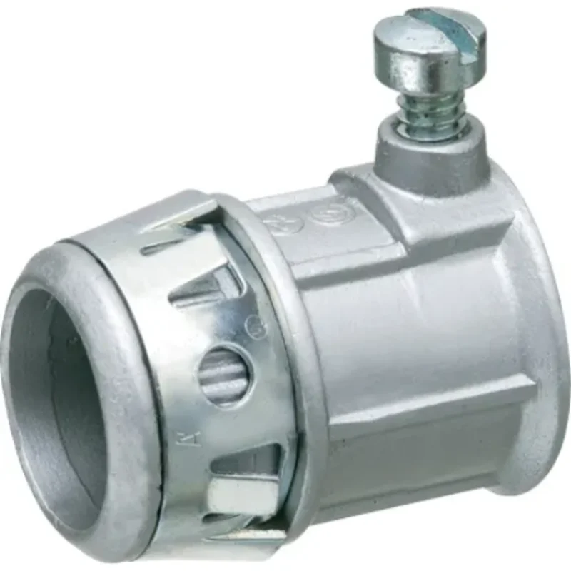 1/2 Inch Compression EMT Connector with Insulated Throat Zinc Plated 800AST