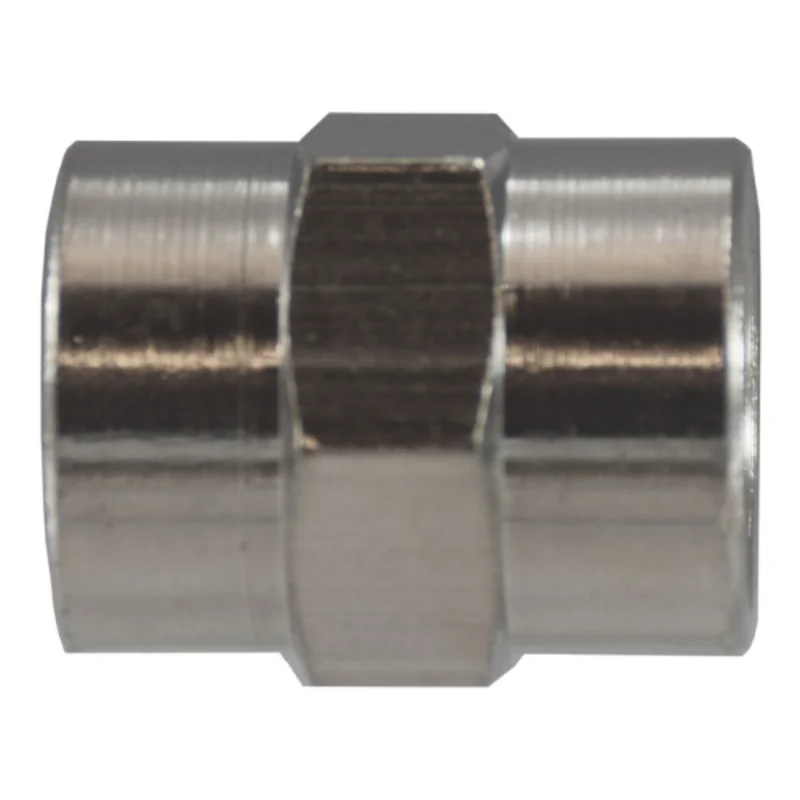 1/2 Inch Female BSPP 1/4 Inch Female BSPP Coupling Nickel-Plated Brass 28900