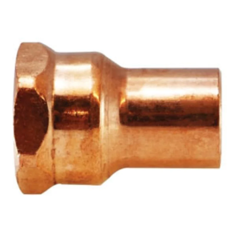 1/2 Inch FTG x FPT Wrot Copper Brass Pipe Adapter 77420