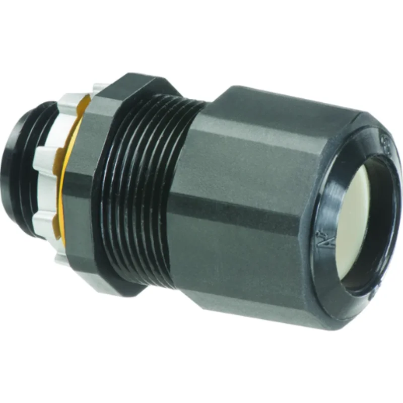 1/2 Inch Liquidtight Oiltight Strain Relief Cord Connector With Sealing Ring and Locknut LPCG507BL