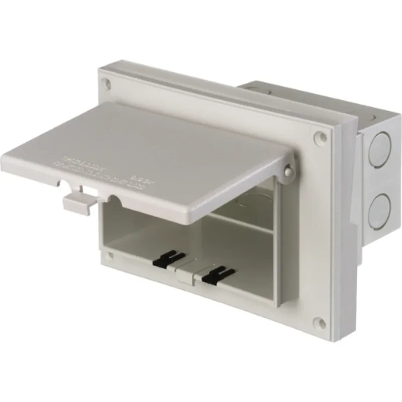1/2 Inch Low Profile Retrofit Siding Box With In Use Cover White Horizontal For Lap DBHR141W