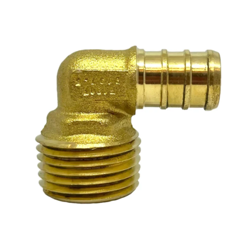 1/2 Inch PEX 1/2 Inch NPTF Lead Free Brass Male Elbow 35085