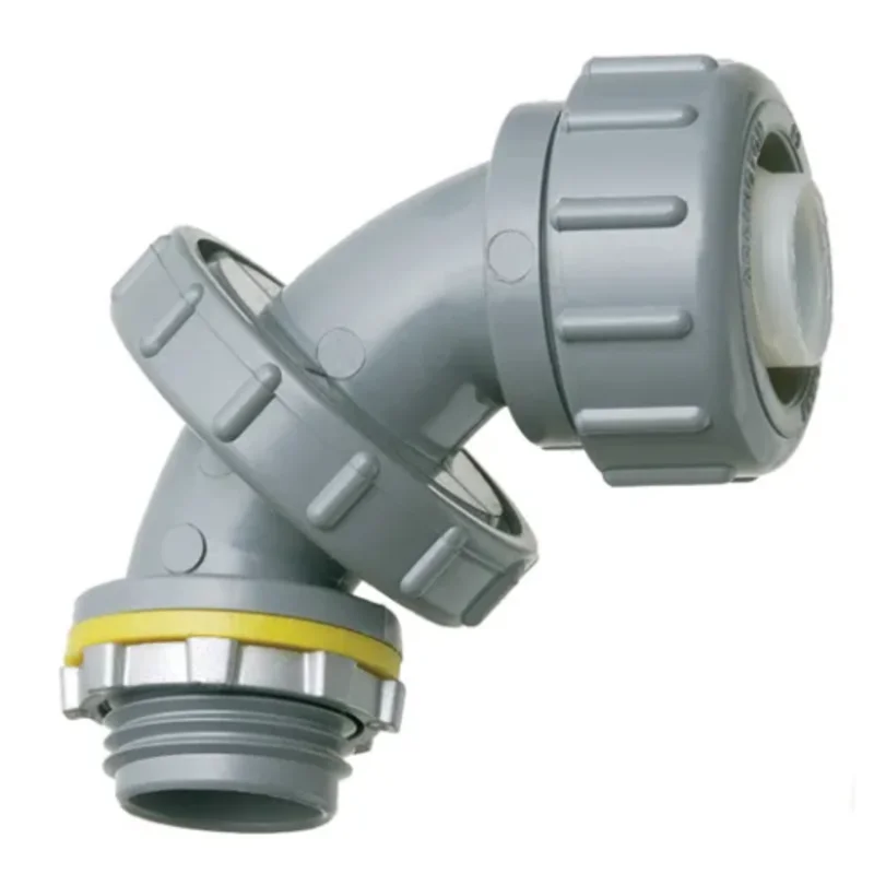 1/2 Inch Push In Non Metallic Liquidtight Conduit Connector UV-Rated Plastic NMLT5090