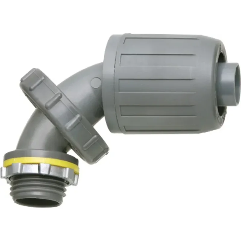 1/2 Inch Push In Non Metallic Liquidtight Conduit Connector UV-Rated Plastic NMLT590