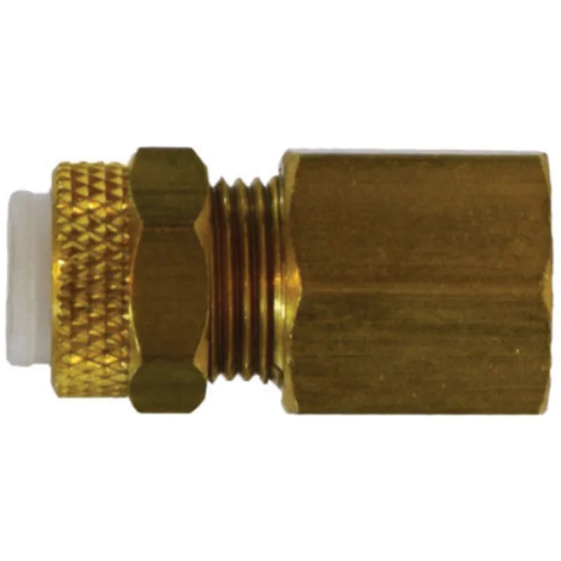 1/2 Inch Tube OD 3/8 Inch FNPTF Aluminum and Copper Tubing Adapter Brass 20263