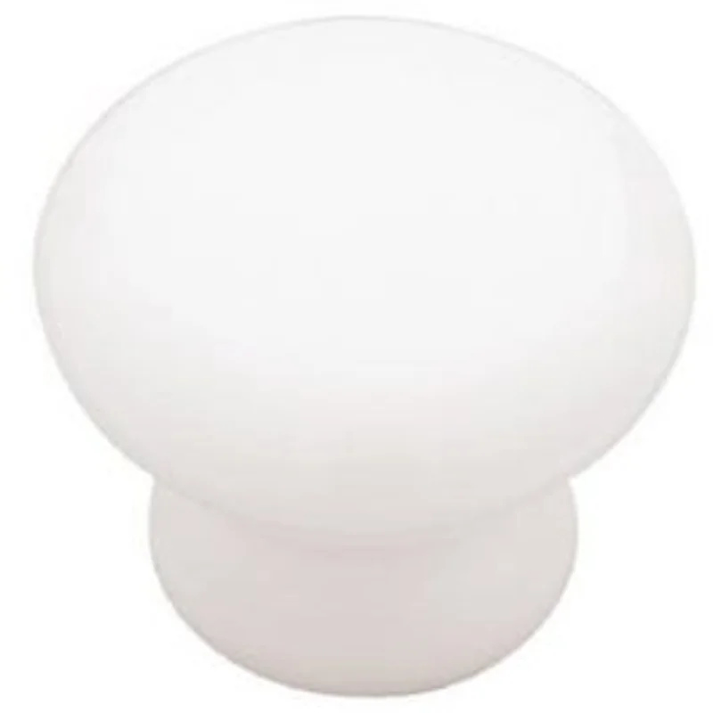 1.25-In. White Ceramic Round Cabinet Knob