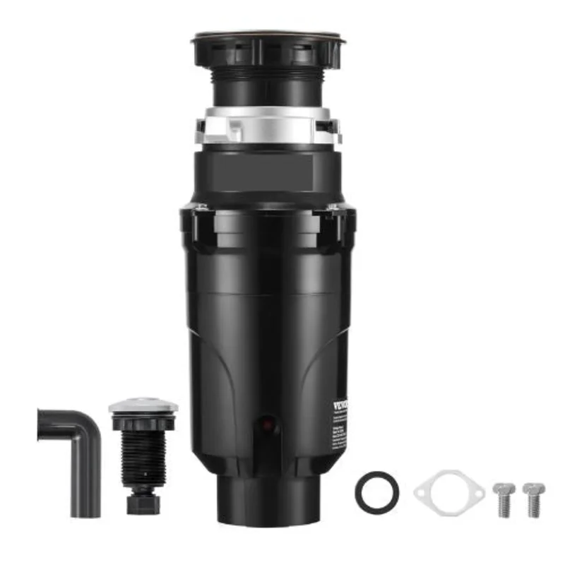 1/2HP 3450RPM Continuous Feed Garbage Disposal with EZ Connect Power Cord & Splash Guard for Kitchen Sinks