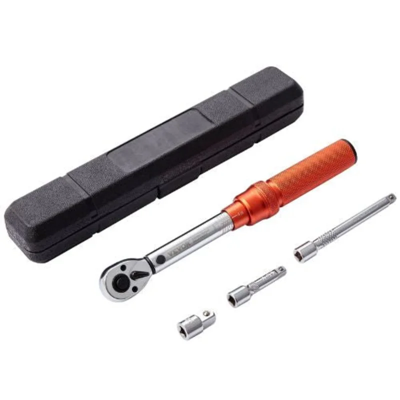 1.3 cm Adjustable Torque Wrench Set with Adapters Extension Rod 18150FTLB