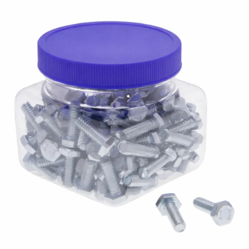 1/4-20 x 3/4 Inch Hex Head Cap Screw Steel Zinc JBHC1 (Pack of 100)
