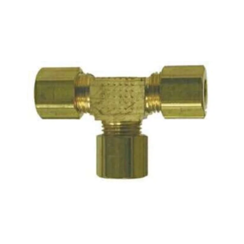 1/4 Inch 1/4 Inch 1/4 Inch Compression Thermoplastic Tubing Barstock Tee Brass 18103B