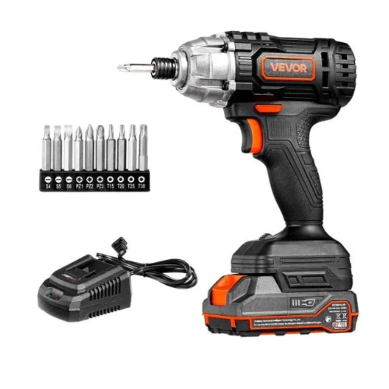 1/4 Inch 2800 RPM Max Speed 20V Powerful Motor Electric Cordless Impact Driver Kit with Battery and Charger