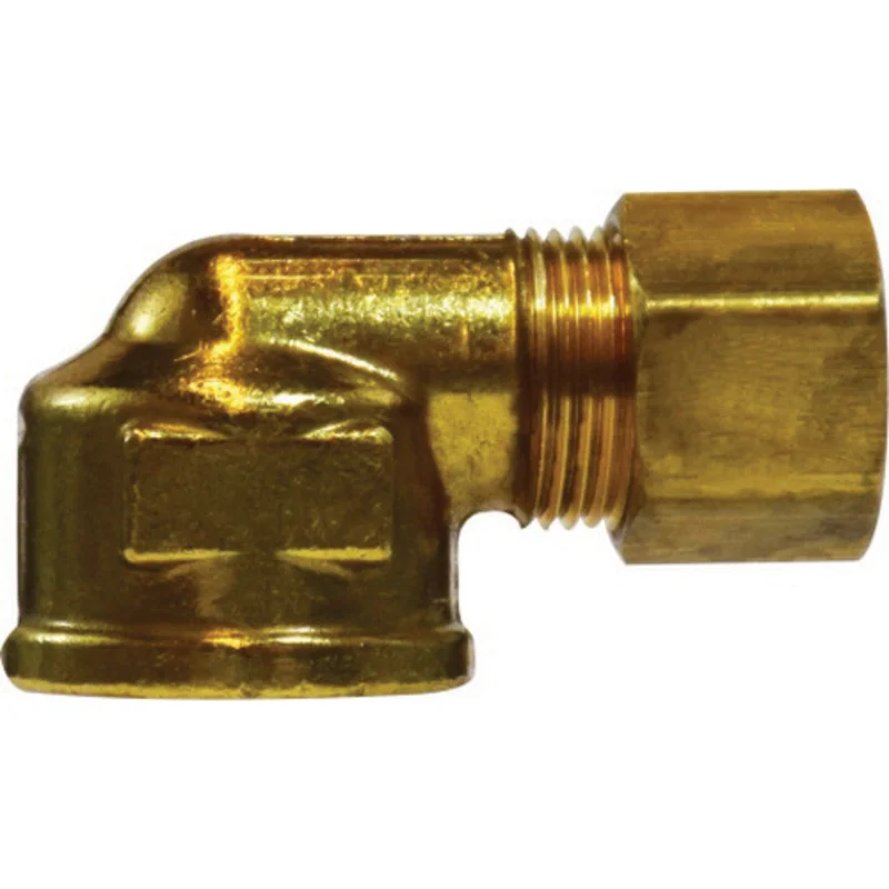 1/4 Inch Compression 1/4 Inch FIP Elbow with 26003 Captive Sleeve Nut Brass 26254