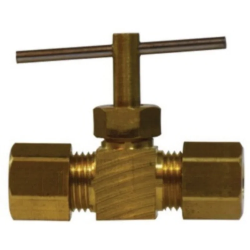 1/4 Inch Nominal Compression Needle Valve with 26003 Nut Brass 26021