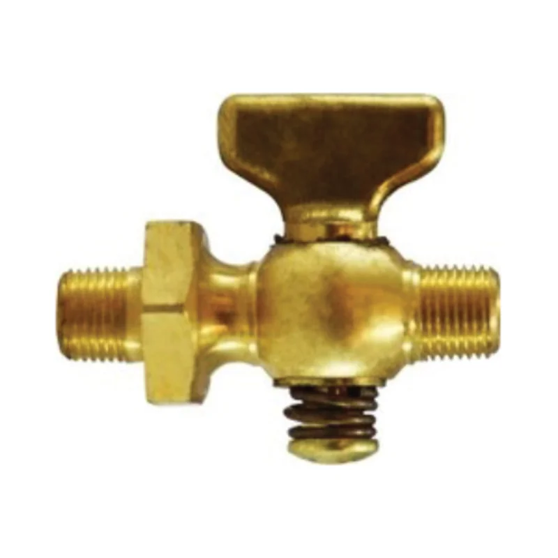 1/4 Inch Nominal MIP x MIP Tee Hex Air Cock Brass Body 46321
