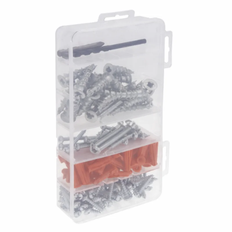 1/4 Inch Two in One Red Plastic Anchor Fastening Hardware Kit Wakz14 (Pack of 100)