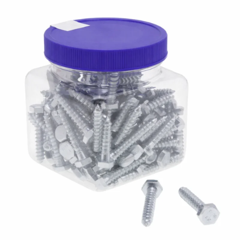 1/4 x 1-1/2 Inch Hex Lag Bolt Zinc Plated Steel JBLS1 (Pack of 100)