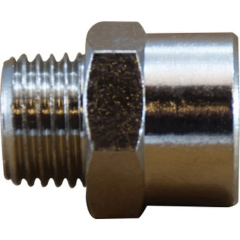 1/8 Inch Male BSPP 1/4 Inch Female BSPP Nickel-Plated Adapter Brass 28881