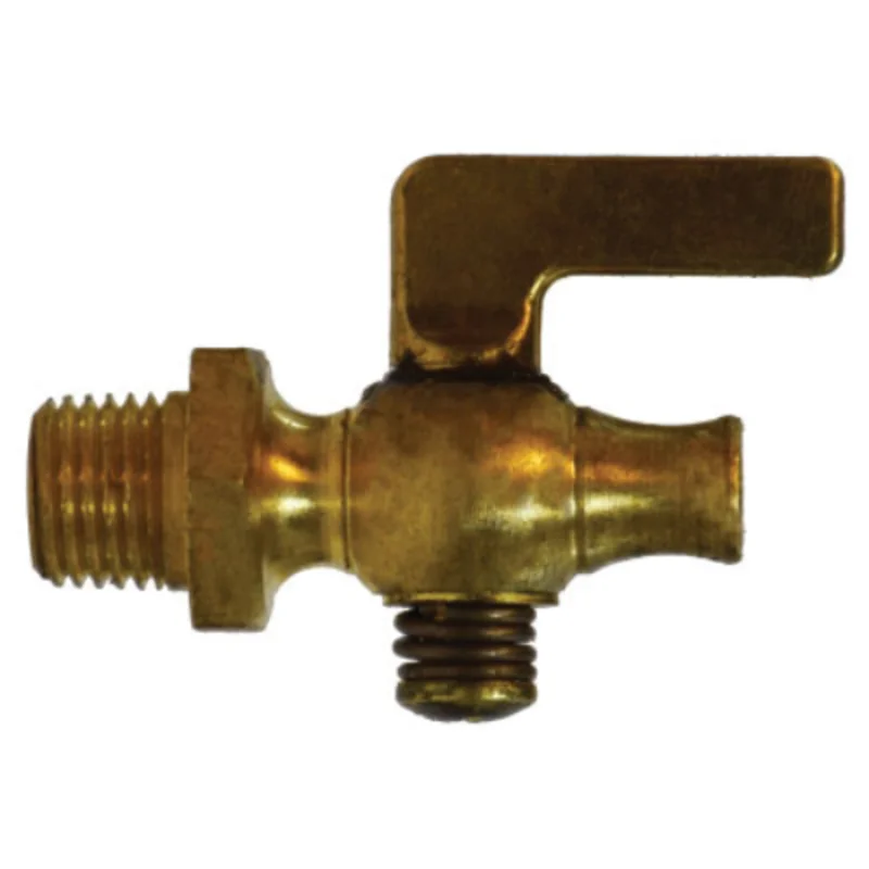 1/8 Inch Nominal MIP x Straight Nose Lever Hex Air Cock Brass Body 46310