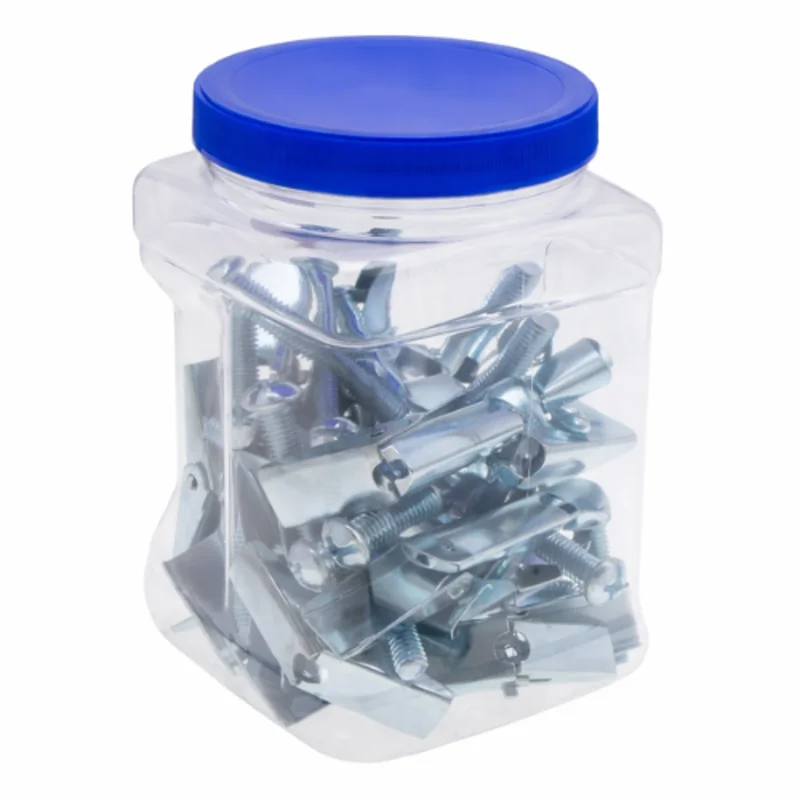 1/8 x 4 Inch Round Head Combination Spring Wing and Toggle Bolt Steel Zinc Set J1503 (Pack of 50)