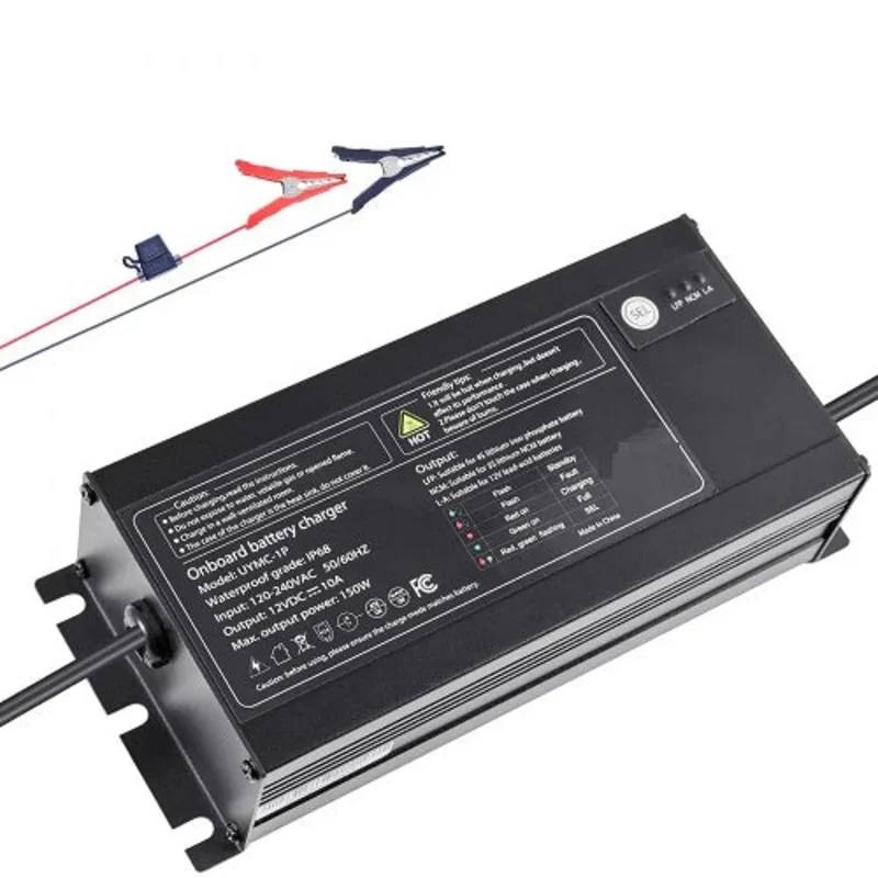 1-Bank, 10A 12V Onboard Boat Charger, IP68 Waterproof Smart On-Board Battery Charger