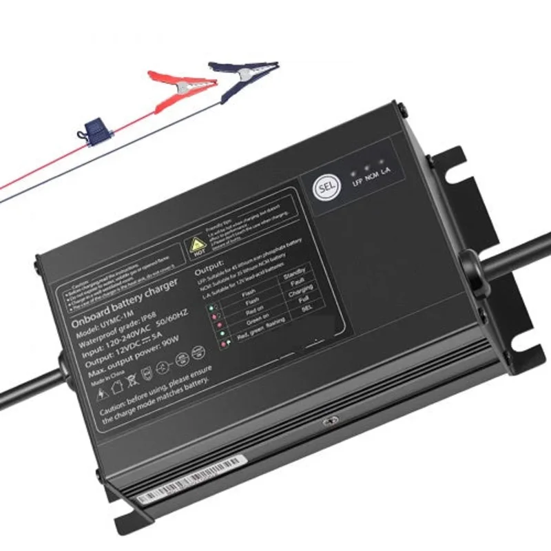 1-Bank 5A 12V Onboard Boat Charger IP68 Waterproof Smart On-Board Battery Charger