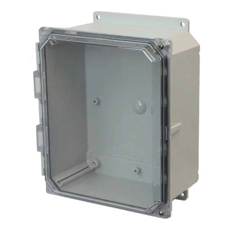 1 Door Grey POLYLINE AMP Series JIC Size Polycarbonate Enclosure with Clear Cover AMP864CCHF