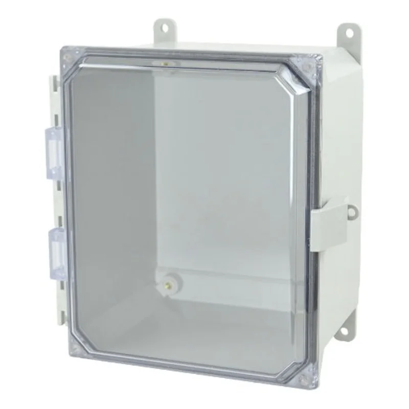 1 Door Nonmetallic Snap Latch Fiberglass Enclosure with Clear Covers AMU1086CCNL