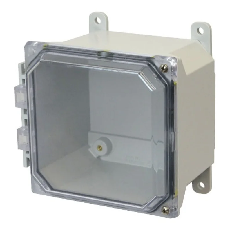 1 Door Screw Wall Mount JIC Size Fiberglass Enclosure with Clear Covers AMU664CCH