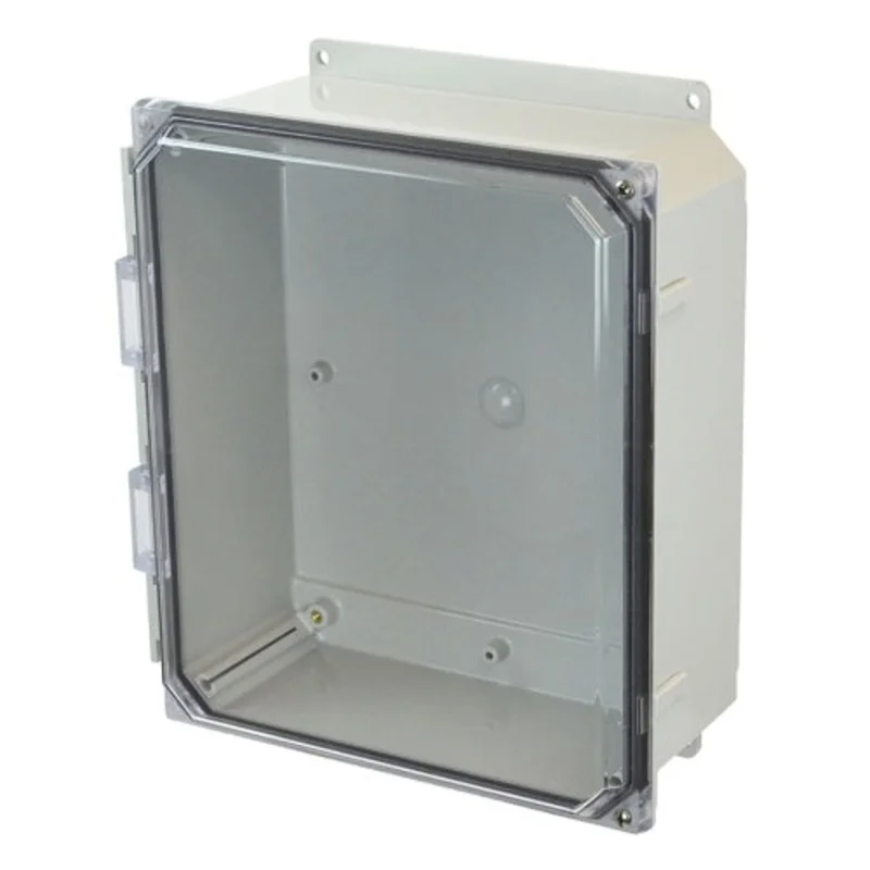 1 Door Screw Wall Mount JIC Size Polycarbonate Enclosure with Clear Covers AMP1204CCHF