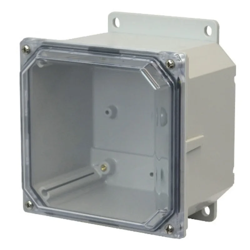 1 Door Screw Wall Mount Polycarbonate Enclosure with Clear Cover AMP664CCF
