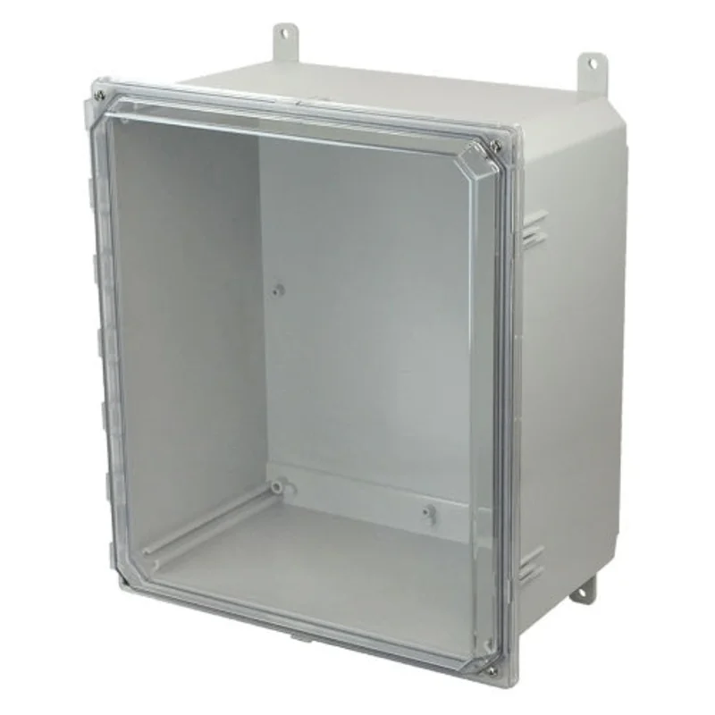 1 Door Screw Wall Mount Polycarbonate Enclosure with Clear Covers AMP1860CC